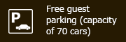 Free guest parking (capacity of 70 cars)